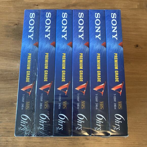 Sony T-120VF 246m VHS 6 Hour Premium Grade NOS Pack of 6 - Picture 6 of 6